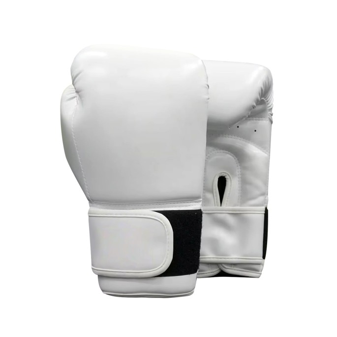White PU Microfiber Boxing Gloves