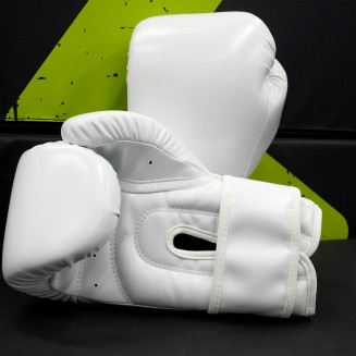 White PU Microfiber Boxing Gloves White PU Microfiber Boxing Gloves